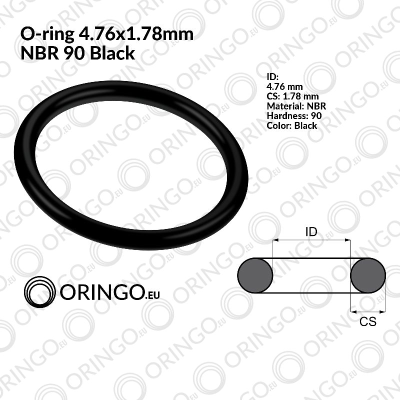 O-ring 4.76×1.78mm NBR 90 Black – Oringo